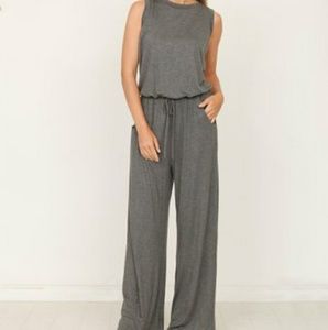 Charcoal Drawstring Jumpsuit